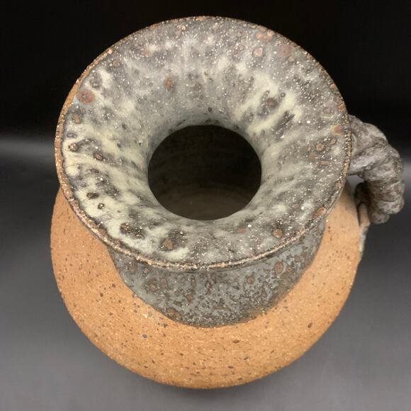 David Salk Southwestern Pitcher Jug Braided Handle Studio Art Pottery Vintage - Picture 9 of 12